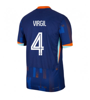 Holland Virgil van Dijk #4 Replika Udebanetrøje EM 2024 Kortærmet